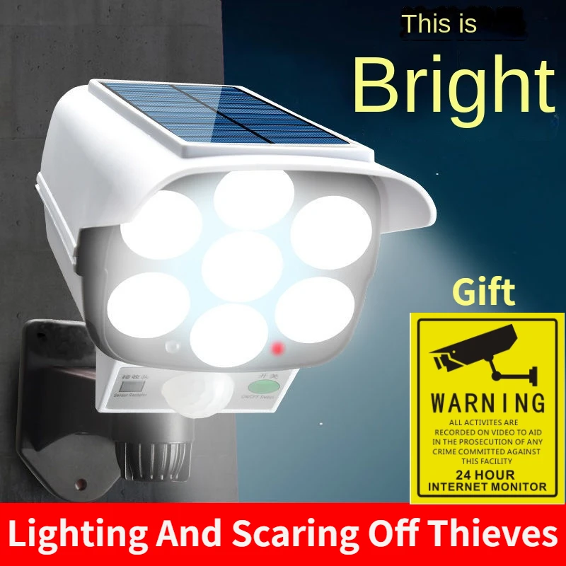 Home Security Video Cameras - Zewnętrzna lampa słoneczna z czujnikiem ruchu