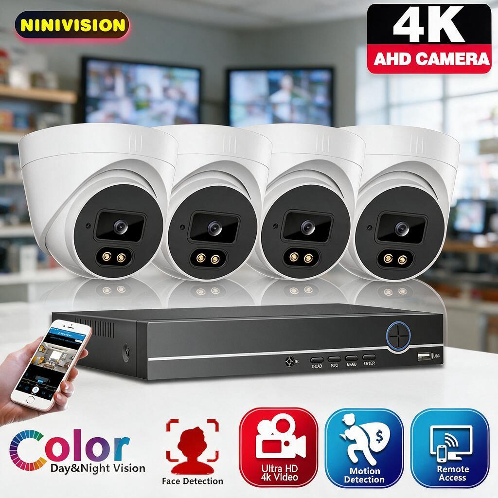 Home Security Video Cameras - 4-kanałowy zestaw systemu bezpieczeństwa z kamerami