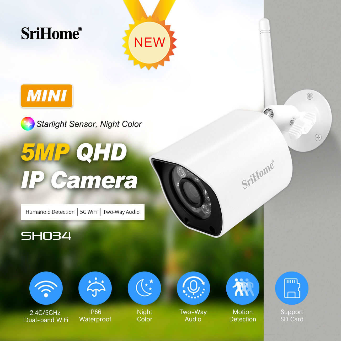 Kamera IP Bullet 5MP QHD 2.4G& – Home Security Ai recenzja i cena