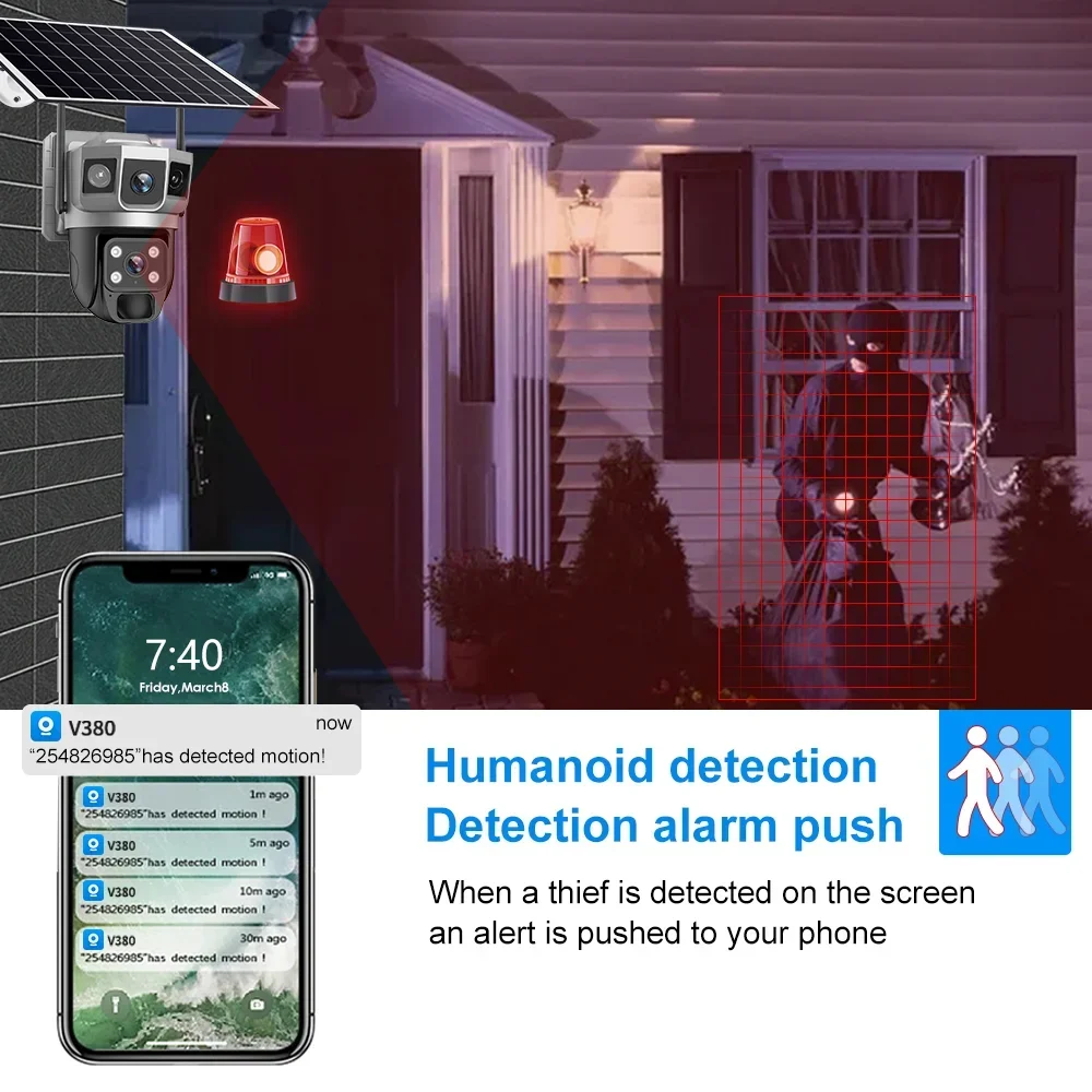 Kamera V380 4K z trzema ekrana – Home Security Video Cameras recenzja i cena